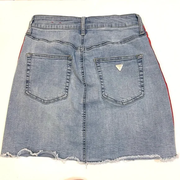 Guess Stretchy Jean Skirt With Stripes - Picture 2 of 10